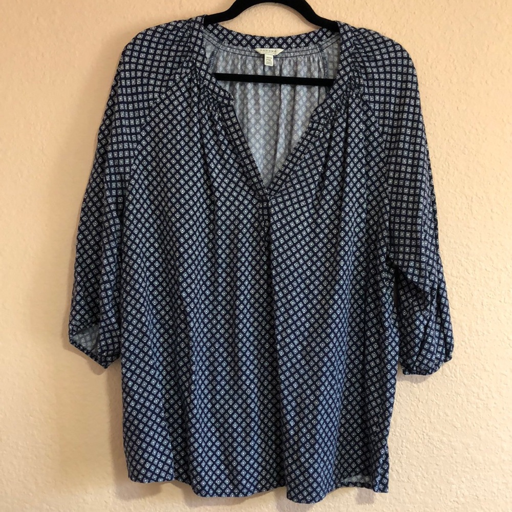 Sonoma Woman’s 3/4 Sleeve Blue V-Neck PXL Blouse